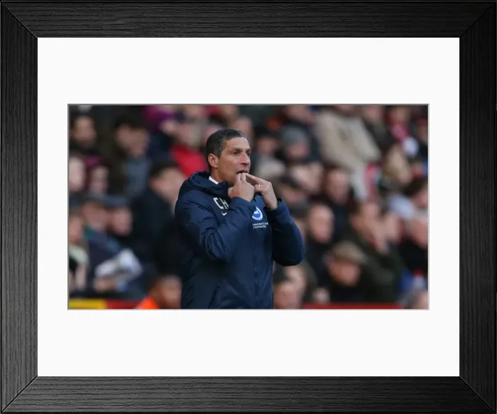 Framed Print : Chris Hughton Leads Brighton and Hove Albion in Championship Clash against Charlton Athletic (10 January 2015) Framed Print : Chris Hughton Leads Brighton and Hove Albion in Championship Clash against Charlton Athletic (10 January 2015)
