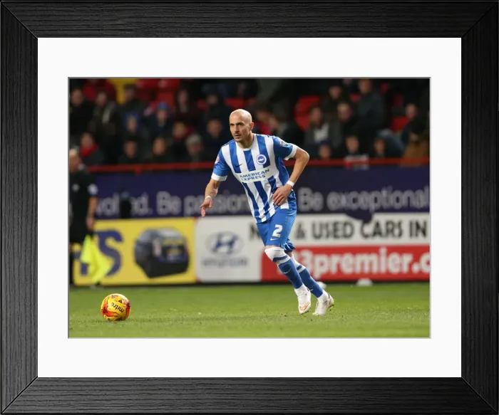 Framed Print : Bruno Saltor of Brighton and Hove Albion in Action against Charlton Athletic, The Valley, January 10, 2015 Framed Print : Bruno Saltor of Brighton and Hove Albion in Action against Charlton Athletic, The Valley, January 10, 2015