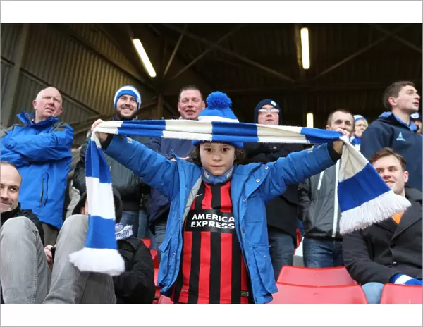 Brighton and Hove Albion Fans in Action at Charlton Athletic Championship Match, The Valley, 10 January 2015