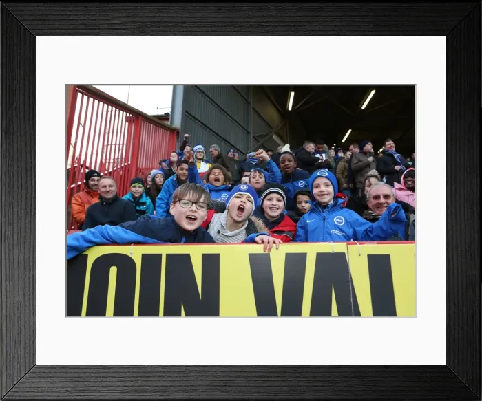 Framed Print : Brighton and Hove Albion Fans in Full Force: The Valley Championship Showdown, 10 January 2015 Framed Print : Brighton and Hove Albion Fans in Full Force: The Valley Championship Showdown, 10 January 2015
