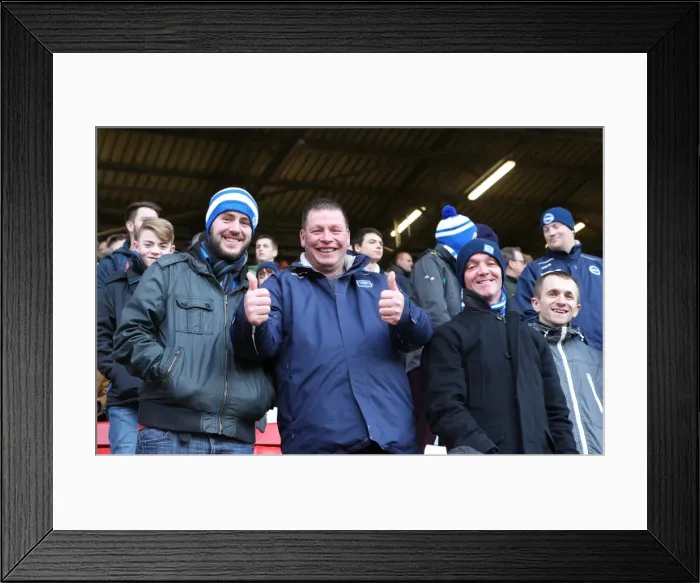 Framed Print : Brighton and Hove Albion Fans in Full Force: The Valley Showdown, 10 January 2015 Framed Print : Brighton and Hove Albion Fans in Full Force: The Valley Showdown, 10 January 2015