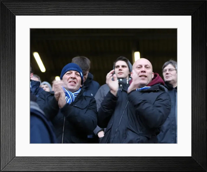 Framed Print : Brighton and Hove Albion Fans in Full Force: A Sea of Colors at The Valley during the Charlton Athletic Championship Match (10 January 2015) Framed Print : Brighton and Hove Albion Fans in Full Force: A Sea of Colors at The Valley during the Charlton Athletic Championship Match (10 January 2015)