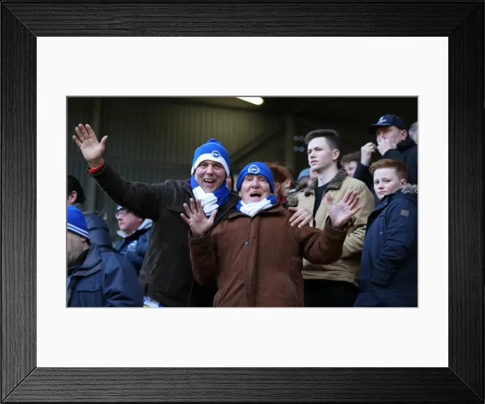 Framed Print : Brighton and Hove Albion Fans in Full Force: The Valley Showdown, 10 January 2015 (Charlton Athletic vs. Brighton and Hove Albion) Framed Print : Brighton and Hove Albion Fans in Full Force: The Valley Showdown, 10 January 2015 (Charlton Athletic vs. Brighton and Hove Albion)