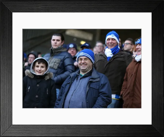 Framed Print : Brighton and Hove Albion Fans in Full Force: A Sea ofColors at The Valley during the Championship Match vs Charlton Athletic (10 January 2015) Framed Print : Brighton and Hove Albion Fans in Full Force: A Sea ofColors at The Valley during the Championship Match vs Charlton Athletic (10 January 2015)
