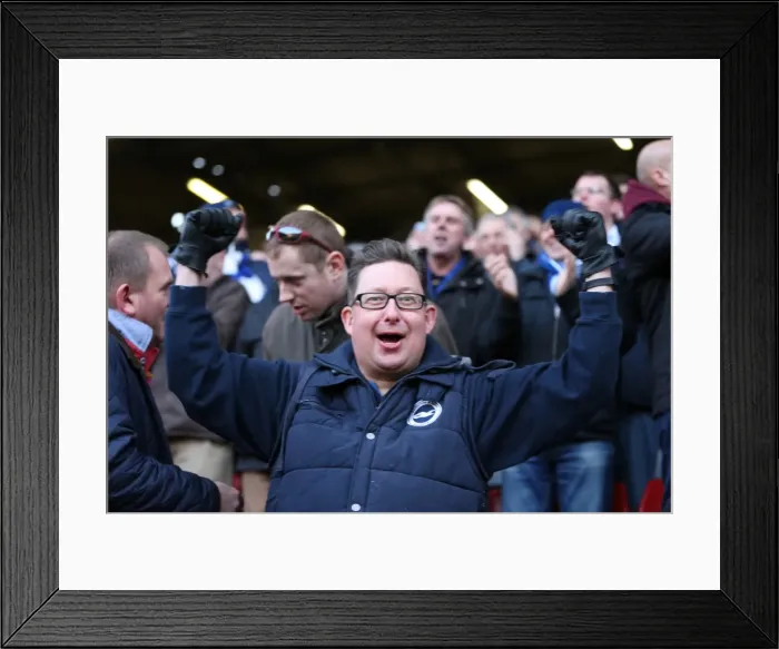 Framed Print : Brighton and Hove Albion Fans in Full Force: A Sea ofColors at The Valley during the Charlton Athletic Championship Match (10 January 2015) Framed Print : Brighton and Hove Albion Fans in Full Force: A Sea ofColors at The Valley during the Charlton Athletic Championship Match (10 January 2015)