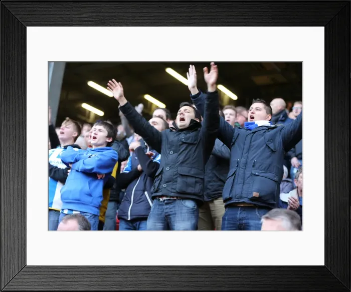 Framed Print : Brighton and Hove Albion Fans Unwavering Support at Charlton Athletic (10 January 2015) Framed Print : Brighton and Hove Albion Fans Unwavering Support at Charlton Athletic (10 January 2015)