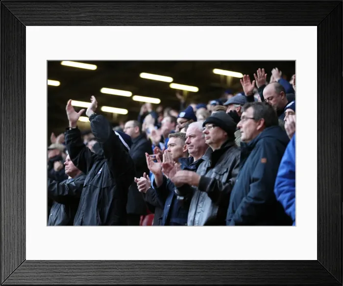 Framed Print : Brighton and Hove Albion Fans in Full Force at Charlton Athletic Championship Match, The Valley, 10 January 2015