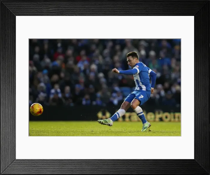 Framed Print : Adrian Colunga's Stunning Shot: Brighton & Hove Albion vs. Brentford (Sky Bet Championship, 17 January 2015)