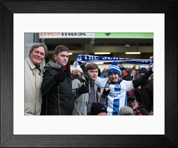 Framed Print : Intense Fan Rivalry: Brighton & Hove Albion vs. Brentford (17 January 2015) Framed Print : Intense Fan Rivalry: Brighton & Hove Albion vs. Brentford (17 January 2015)