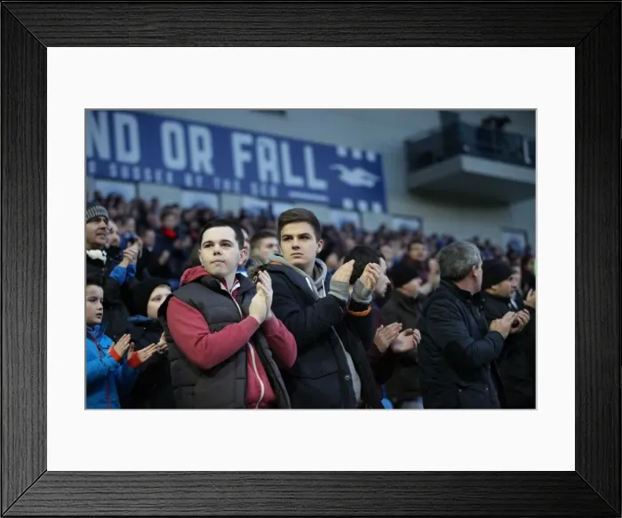 Framed Print : Brighton and Hove Albion Fans Honor Sarah Watts with a Moment of Applause (17 Jan 2015) Framed Print : Brighton and Hove Albion Fans Honor Sarah Watts with a Moment of Applause (17 Jan 2015)