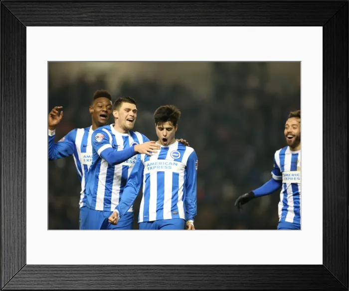 Framed Print : Brighton and Hove Albion's Joao Teixeira Scores Thrilling Goal Against Ipswich Town (January 2015) Framed Print : Brighton and Hove Albion's Joao Teixeira Scores Thrilling Goal Against Ipswich Town (January 2015)