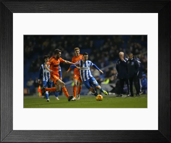 Framed Print : Brighton's Danny Holla Fights for Possession Against Ipswich Town in Sky Bet Championship Clash, January 2015