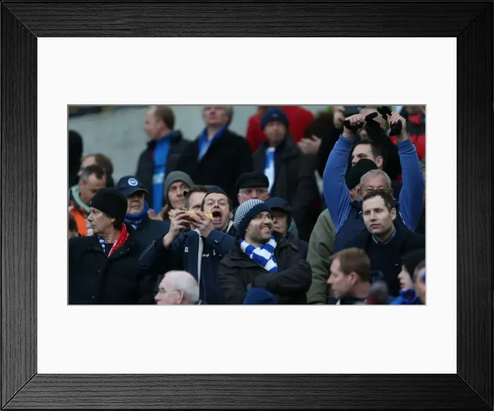 Framed Print : Brighton and Hove Albion FC: Passionate Fans in Action during FA Cup Clash vs. Arsenal (25Jan15) Framed Print : Brighton and Hove Albion FC: Passionate Fans in Action during FA Cup Clash vs. Arsenal (25Jan15)