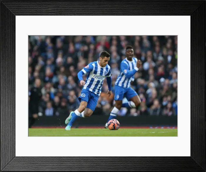 Framed Print : Brighton & Hove Albion's Sam Baldock Goes Head-to-Head Against Arsenal in FA Cup Showdown, January 2015 Framed Print : Brighton & Hove Albion's Sam Baldock Goes Head-to-Head Against Arsenal in FA Cup Showdown, January 2015