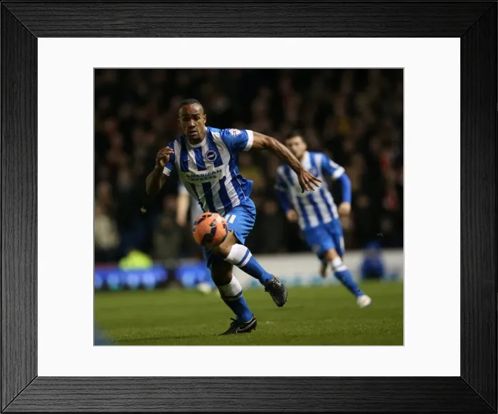 Framed Print : Chris O'Grady in Action: Brighton & Hove Albion vs Arsenal FA Cup Clash (25Jan15)