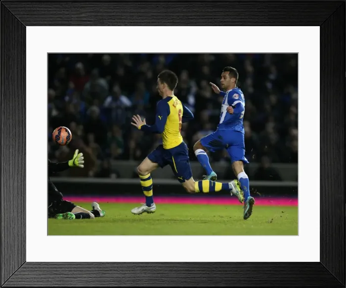 Framed Print : Sam Baldock's Stunning FA Cup Goal: Brighton & Hove Albion Stun Arsenal