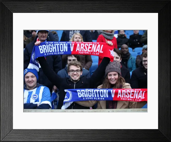Framed Print : Sea of Passionate Fans: Brighton & Hove Albion vs Arsenal FA Cup Showdown (25Jan15) Framed Print : Sea of Passionate Fans: Brighton & Hove Albion vs Arsenal FA Cup Showdown (25Jan15)