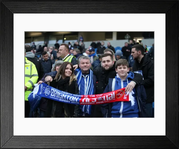 Framed Print : Sea of Passion: Brighton & Hove Albion vs Arsenal FA Cup Clash (25Jan15)