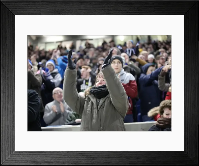 Framed Print : Sea of Passionate Fans: Brighton & Hove Albion vs. Arsenal FA Cup Showdown (25Jan15)