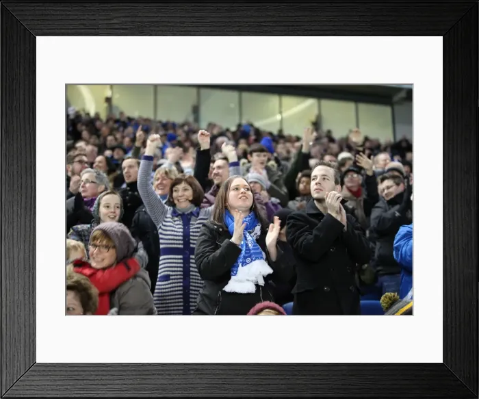 Framed Print : Sea of Passionate Fans: Brighton & Hove Albion vs. Arsenal FA Cup Showdown (25Jan15)