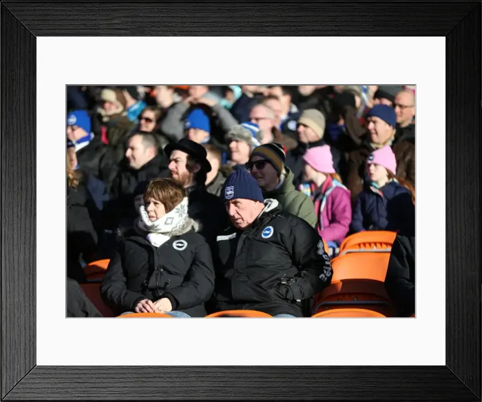 Framed Print : Brighton and Hove Albion Fans in Full Force at Bloomfield Road during the Sky Bet Championship Match vs Blackpool (31st January 2015) Framed Print : Brighton and Hove Albion Fans in Full Force at Bloomfield Road during the Sky Bet Championship Match vs Blackpool (31st January 2015)