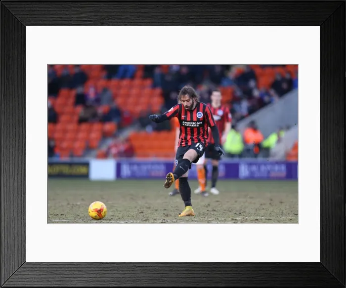 Framed Print : Inigo Calderon in Action: Blackpool vs. Brighton & Hove Albion, Bloomfield Road, 31st January 2015 Framed Print : Inigo Calderon in Action: Blackpool vs. Brighton & Hove Albion, Bloomfield Road, 31st January 2015