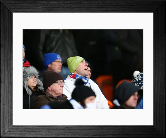 Framed Print : Brighton and Hove Albion Fans in Action at Bloomfield Road (31Jan15) Framed Print : Brighton and Hove Albion Fans in Action at Bloomfield Road (31Jan15)
