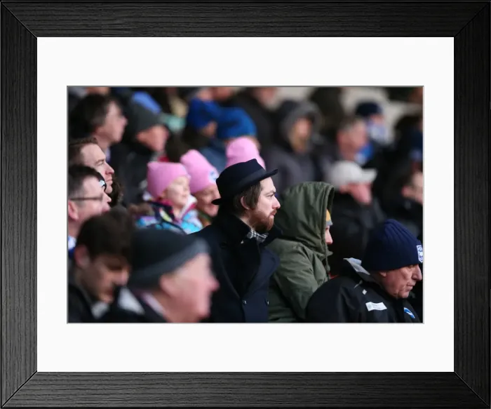 Framed Print : Brighton and Hove Albion Fans in Action at Bloomfield Road (31Jan15) Framed Print : Brighton and Hove Albion Fans in Action at Bloomfield Road (31Jan15)