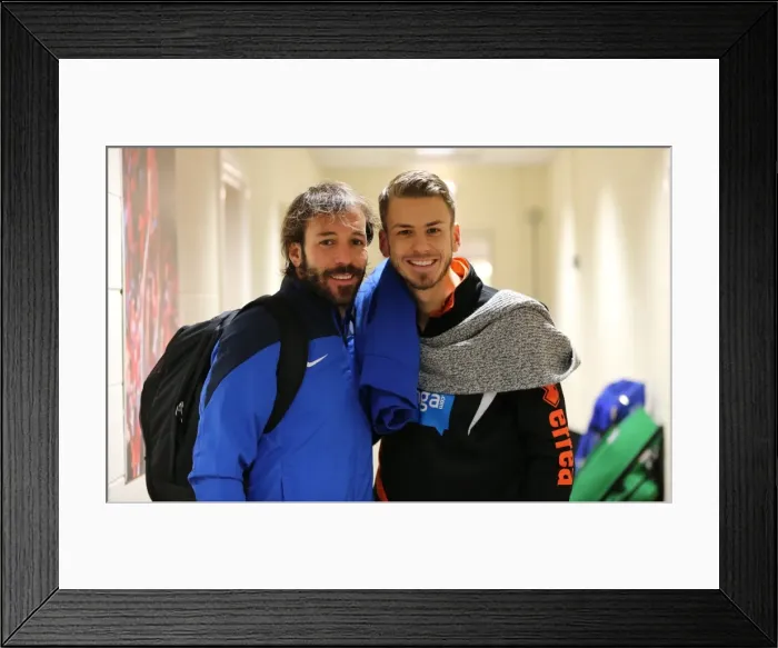 Framed Print : Orlandi and Calderon Clash in Intense Blackpool vs. Brighton Rivalry (31JAN15) Framed Print : Orlandi and Calderon Clash in Intense Blackpool vs. Brighton Rivalry (31JAN15)