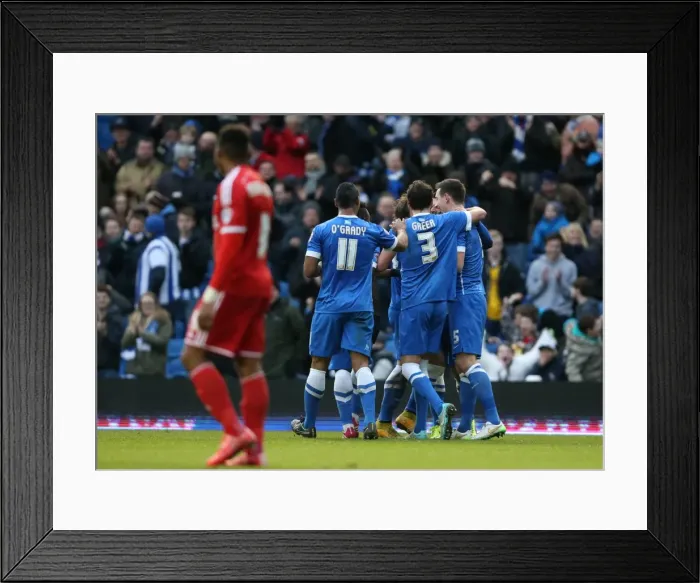 Framed Print : Brighton's Lewis Dunk Scores and Celebrates in Championship Clash vs. Nottingham Forest (07FEB15) Framed Print : Brighton's Lewis Dunk Scores and Celebrates in Championship Clash vs. Nottingham Forest (07FEB15)