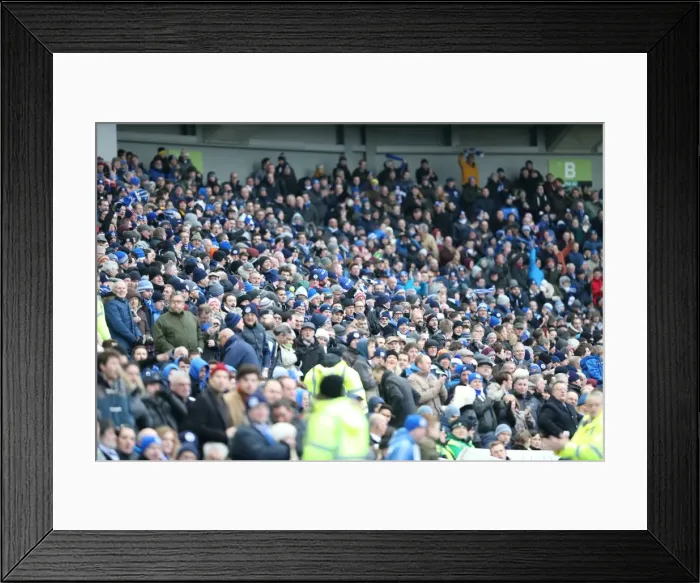 Framed Print : Brighton and Hove Albion FC: Electric Atmosphere as Fans Roar for Victory vs. Nottingham Forest (07FEB15) Framed Print : Brighton and Hove Albion FC: Electric Atmosphere as Fans Roar for Victory vs. Nottingham Forest (07FEB15)