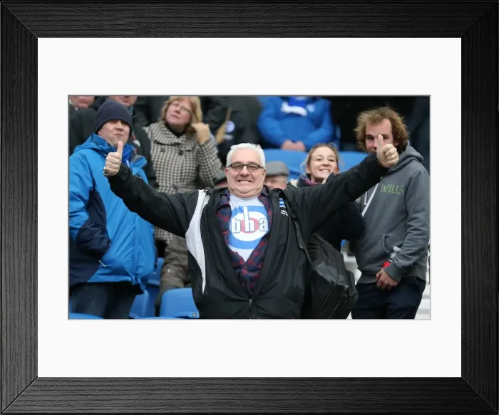 Framed Print : Brighton and Hove Albion FC: Unwavering Support Against Nottingham Forest (07FEB15) - Sky Bet Championship Match Framed Print : Brighton and Hove Albion FC: Unwavering Support Against Nottingham Forest (07FEB15) - Sky Bet Championship Match