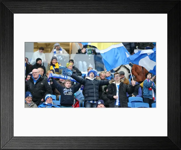 Framed Print : Brighton and Hove Albion FC: Unstoppable Fan Support in Sky Bet Championship Clash vs. Nottingham Forest (07FEB15)
