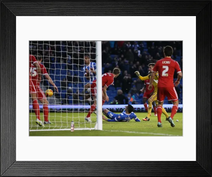 Framed Print : Brighton and Hove Albion's Debuting Midfielder, Beram Kayal, Denied by Nottingham Forest Defense in Sky Bet Championship Match (7th February 2015) Framed Print : Brighton and Hove Albion's Debuting Midfielder, Beram Kayal, Denied by Nottingham Forest Defense in Sky Bet Championship Match (7th February 2015)