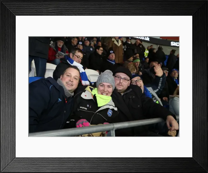 Framed Print : Brighton and Hove Albion Fans Unwavering Support at Cardiff City Stadium, 10th February 2015 Framed Print : Brighton and Hove Albion Fans Unwavering Support at Cardiff City Stadium, 10th February 2015