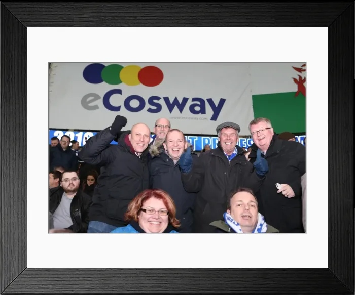 Framed Print : Brighton and Hove Albion Fans Energetic Showing at Cardiff City Stadium, 10th February 2015