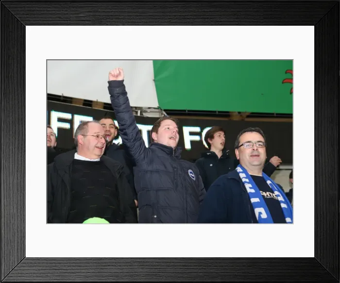 Framed Print : Brighton and Hove Albion Fans Passionate Display at Cardiff City Stadium (10FEB15) Framed Print : Brighton and Hove Albion Fans Passionate Display at Cardiff City Stadium (10FEB15)