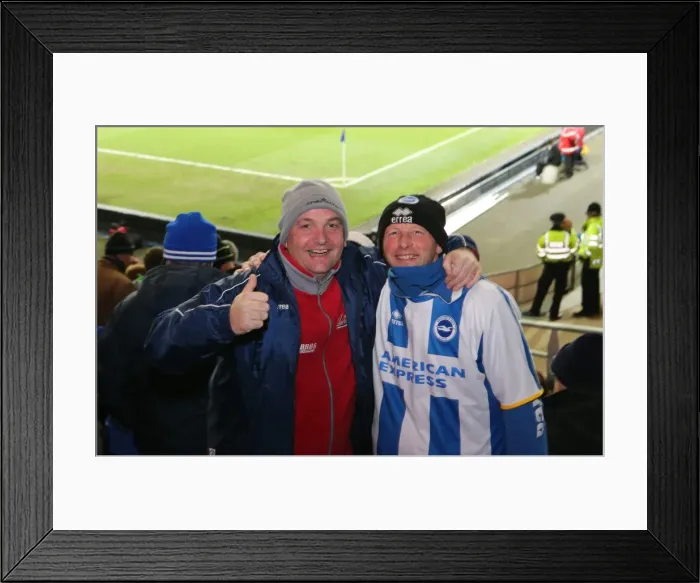 Framed Print : Brighton and Hove Albion Fans in Full Force at Cardiff City Stadium, 10th February 2015 Framed Print : Brighton and Hove Albion Fans in Full Force at Cardiff City Stadium, 10th February 2015