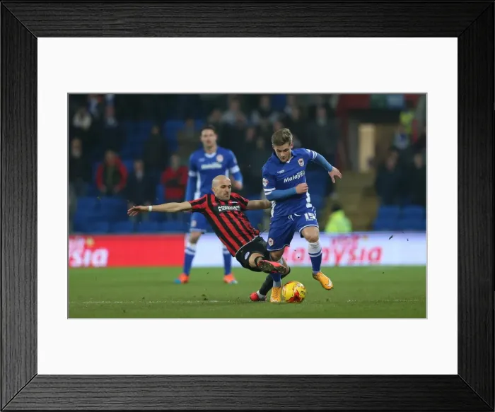 Framed Print : Bruno Saltor of Brighton and Hove Albion Faces Off in Championship Clash against Cardiff City (10FEB15) Framed Print : Bruno Saltor of Brighton and Hove Albion Faces Off in Championship Clash against Cardiff City (10FEB15)