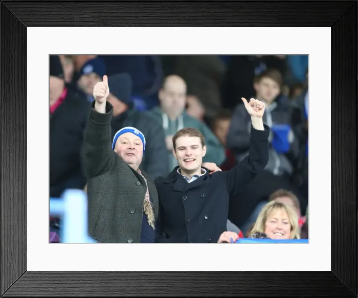 Framed Print : Brighton and Hove Albion Fans in Full Force at Sheffield Wednesday Championship Match, 14 February 2015