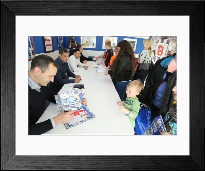 Framed Print : Brighton & Hove Albion FC: Meet and Greet with Chris Hughton, Colin Calderwood, Leon Best, and Christian Walton (17FEB15)