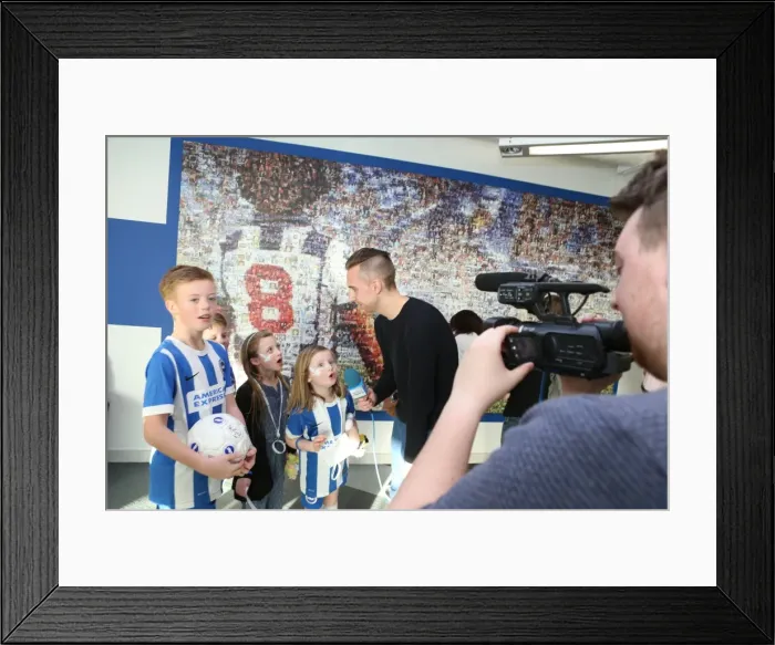 Framed Print : Brighton & Hove Albion FC: Chris Hughton, Colin Calderwood, Leon Best, and Christian Walton Sign Autographs at American Express Community Stadium (17FEB15) Framed Print : Brighton & Hove Albion FC: Chris Hughton, Colin Calderwood, Leon Best, and Christian Walton Sign Autographs at American Express Community Stadium (17FEB15)