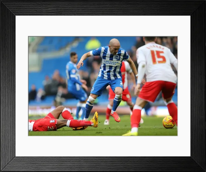 Framed Print : Bruno Saltor Defending for Brighton and Hove Albion Against Birmingham City, February 2015 Framed Print : Bruno Saltor Defending for Brighton and Hove Albion Against Birmingham City, February 2015