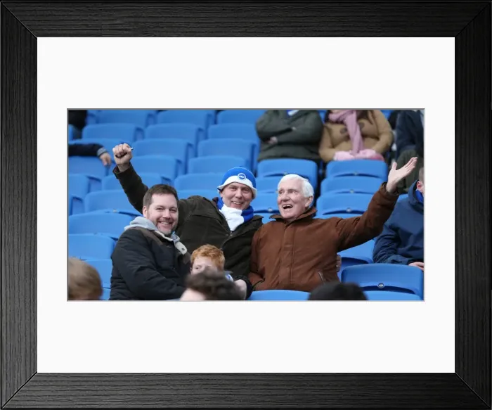 Framed Print : Passionate Albion Fans: A Moment of Pride at the American Express Community Stadium (Brighton vs Birmingham City, 21 February 2015) Framed Print : Passionate Albion Fans: A Moment of Pride at the American Express Community Stadium (Brighton vs Birmingham City, 21 February 2015)