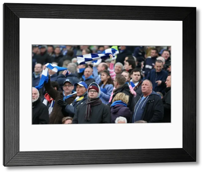 Framed Print : Passionate Clash: Brighton and Hove Albion vs Birmingham City (21 February 2015) Framed Print : Passionate Clash: Brighton and Hove Albion vs Birmingham City (21 February 2015)