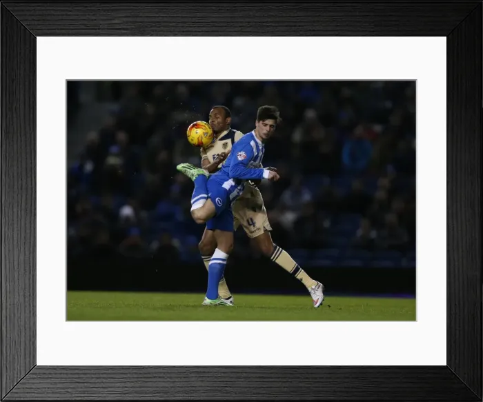 Framed Print : Brighton and Hove Albion's Joao Carlos Teixeira in Action Against Leeds United, 2015 Framed Print : Brighton and Hove Albion's Joao Carlos Teixeira in Action Against Leeds United, 2015
