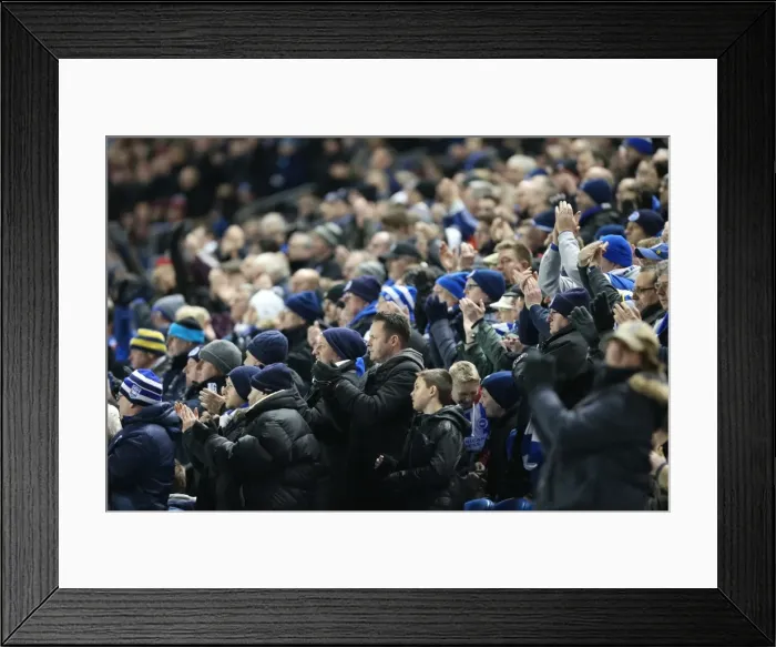 Framed Print : Passionate Albion Fans: A Moment of Pride at the American Express Community Stadium during Brighton vs Leeds United (24 February 2015) Framed Print : Passionate Albion Fans: A Moment of Pride at the American Express Community Stadium during Brighton vs Leeds United (24 February 2015)