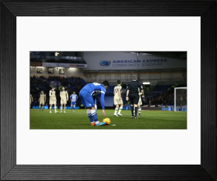 Framed Print : Brighton's Kayal Battles in the Midfield: February 2015 Clash Against Leeds United Framed Print : Brighton's Kayal Battles in the Midfield: February 2015 Clash Against Leeds United