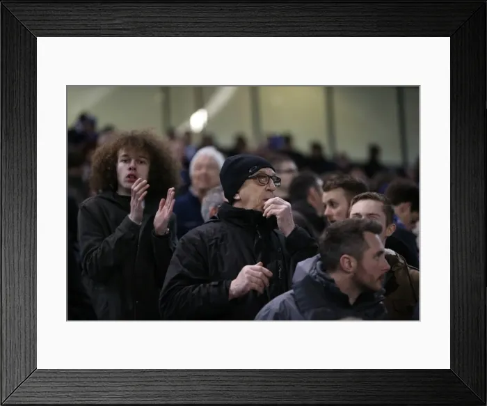 Framed Print : Passionate Moment: Brighton and Hove Albion Fans vs Leeds United (24FEB15)