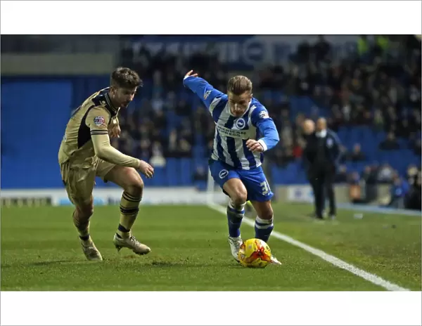 Brighton & Hove Albion vs Leeds United: Joe Bennett in Action, 24 February 2015